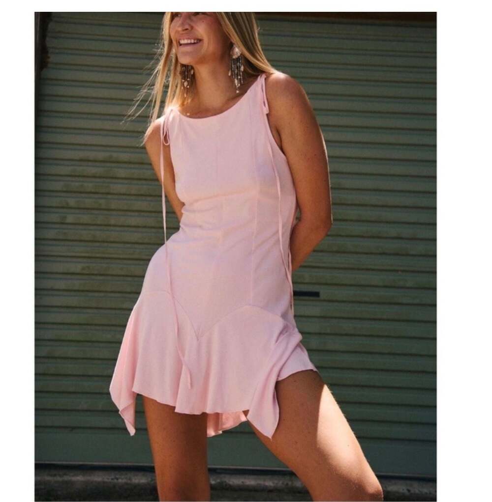 Free People Good Feels Pointed Drop-Waist Mini Dress - Picture 2 of 5